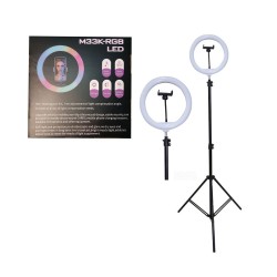 RINGLIGHT STAND M33K-RGB WITH PHONE HOLDER 33CM BLACK RINGLIGHT STAND M33K-RGB WITH PHONE HOLDER 33CM BLACK